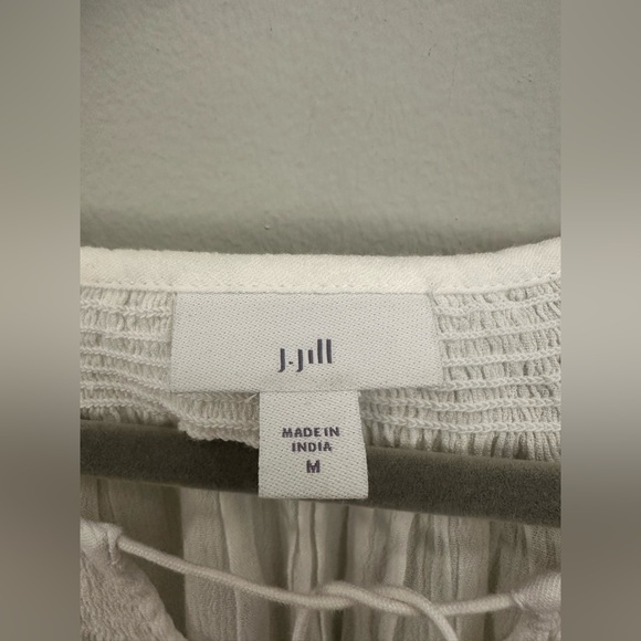 J Jill Embroidered Tasseled Peasant Bohemian Top Size Medium - Picture 6 of 10